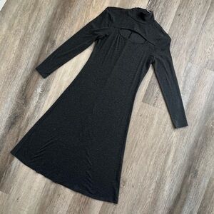 NWOT Anthropologie Bordeaux key hole mock neck midi sweater dress